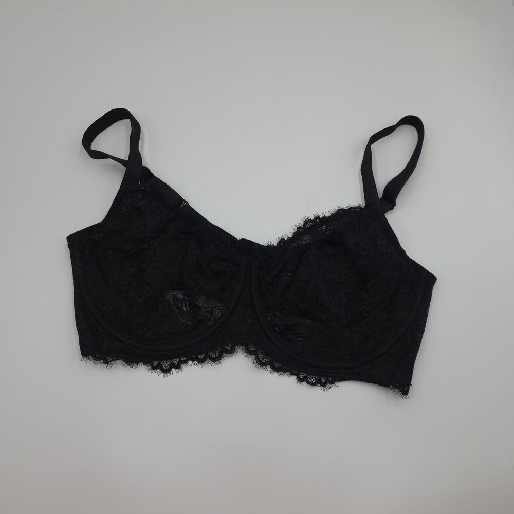 HSIA Sunflower Underwire Unlined Lace Bra in Black 34G